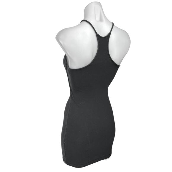 Zara Black Knit Sleeveless Racerback Cami Camisole Mini Bodycon Tank Dress Sz S - Picture 2 of 3